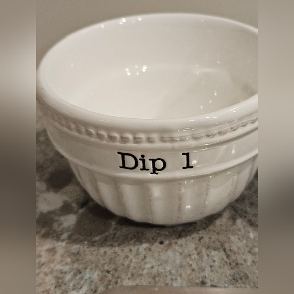 Mud Pie Dip's the Thing Stacked Dip Cups Ceramic - Picture 2 of 8